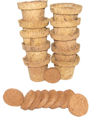 

Onefeetfarm one feet farm eco friendly coir cups Plant Container Set(Pack of 10, Wood)