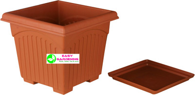 

Easy Gardening 10 Inch Square Plant Container Set(Pack of 3, Plastic)