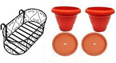 

MINERVA NATURALS OVAL RAILING Plant Container Set(Metal)