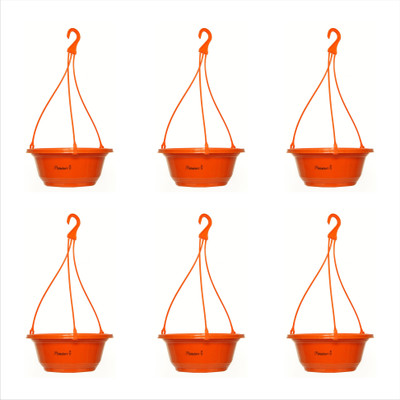 

Planters Orange Karishma Hanging Plant Container Set(Pack of 6, Plastic)