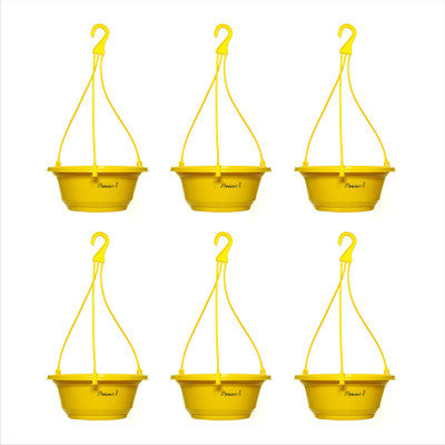 

Planters Yellow Karishma Hanging Plant Container Set(Pack of 6, Plastic)