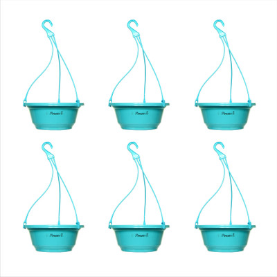 

Planters Sky Blue Karishma Hanging Plant Container Set(Pack of 6, Plastic)