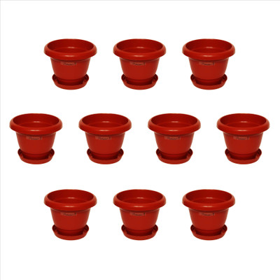 

Planters TERACOTA NURSERY POTS (10 POTS WITH TRAY) Plant Container Set(Pack of 10, Plastic)