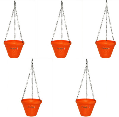 

PLANTERS JUHI RED HANGING Plant Container Set(Pack of 5, Plastic)