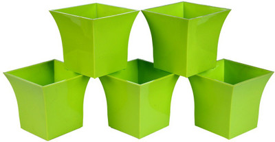 

MARK GREEN RUBY POTS GREEN COLOR (PACK OF 5) Plant Container Set(Pack of 5, Plastic)