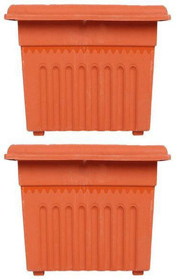 

TrustBasket Set of 2 Square UV treated,Heavy Duty Plastic Planter (12 inch) Plant Container Set(Pack of 2, Plastic)