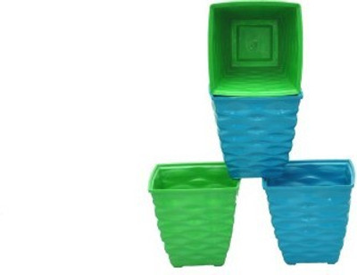 

Planters MULTI COLOR POTS Plant Container Set(Pack of 4, Plastic)