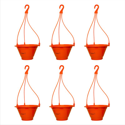 

Planters Orange Nursery Hanging Plant Container Set(Pack of 6, Plastic)