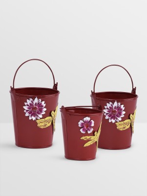 

Height Of Designs Plant Container Set(Pack of 3, Metal)