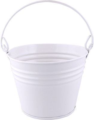 

Green Gardenia Garden Plant Container(Metal, External Height - 12 cm), White