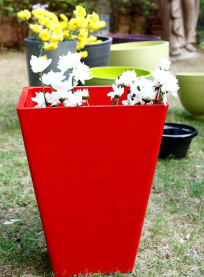 

AGRILABH HOME & KITCHEN GARDEN Plant Container(Plastic, External Height - 36 cm), Red