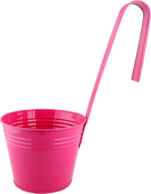 

Green Gardenia Garden Plant Container(Metal, External Height - 16 cm), Pink