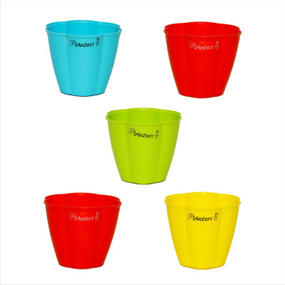 

Planters ELIZA Plant Container(Plastic, External Height - 10 cm), Multicolor