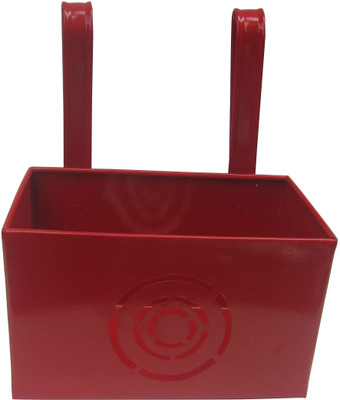 

Green Gardenia Plant Container(Metal, External Height - 15 cm), Red