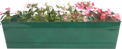 TrustBasket Rectangular Railing Planter - Green ( 23 Inch) Plant Container Set(Metal)