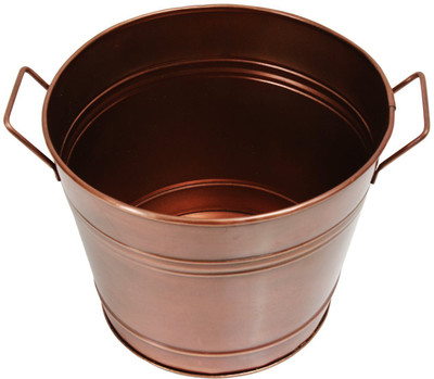 

Store Indya Garden Plant Container(Metal, External Height - 13.97 cm), Brown