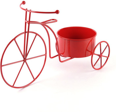 

Green Girgit Plant Container(Metal, External Height - 20 cm), Red