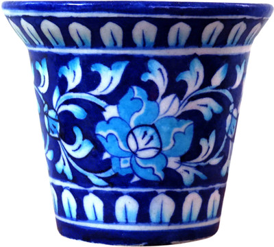 

Aurea Plant Container(Ceramic, External Height - 12 cm), Blue