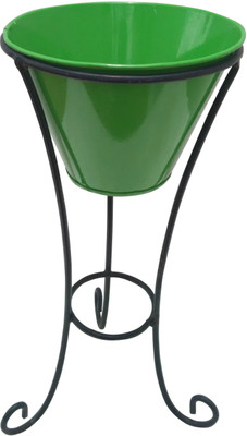 

Green Gardenia Garden Plant Container(Metal, External Height - 18 cm)