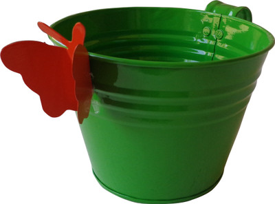 

Green Gardenia Garden Plant Container(Metal, External Height - 4 cm)