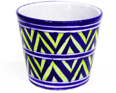 

Aurea Plant Container(Ceramic, External Height - 9 cm), Blue
