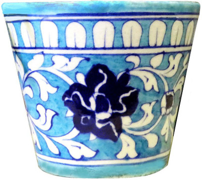 

Aurea Plant Container(Ceramic, External Height - 10 cm), Blue