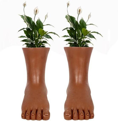 

TrustBasket Set Of Leg - Terracotta Handmade Plant Container(Terracotta, External Height - 21 cm), Brown