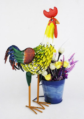 

Green Girgit Plant Container(Metal, External Height - 45 cm), Multicolor