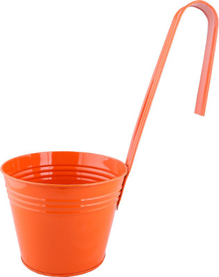 

Green Gardenia Garden Plant Container(Metal, External Height - 16 cm), Orange