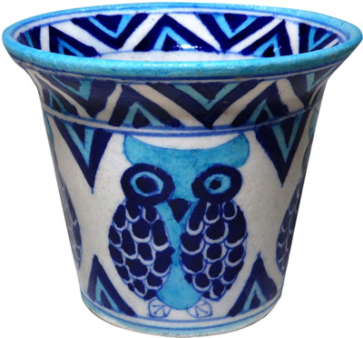 

Aurea Plant Container(Ceramic, External Height - 11 cm), Blue
