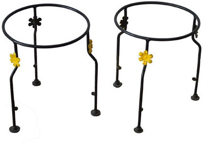 

Alankrit Plant Container(Metal, External Height - 30 cm), Black