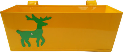 

Green Gardenia Garden Plant Container(Metal, External Height - 16 cm), Yellow