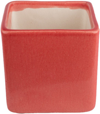 UGAOO Ceramic Square Pot- Small (Red) Plant Container Set(Ceramic)