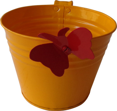

Green Gardenia Garden Plant Container(Metal, External Height - 4 cm), Yellow