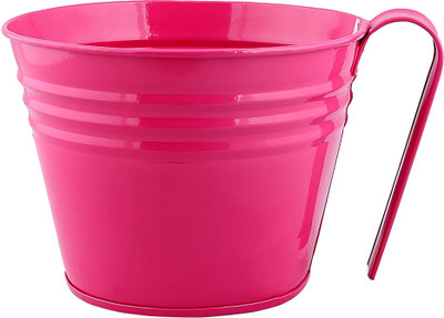 

Green Gardenia Garden Plant Container(Metal, External Height - 12 cm), Pink