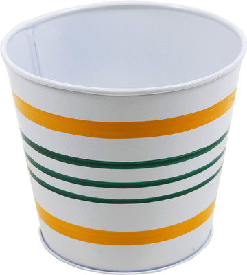 

Store Indya Plant Container(Metal, External Height - 11.5 cm cm), White