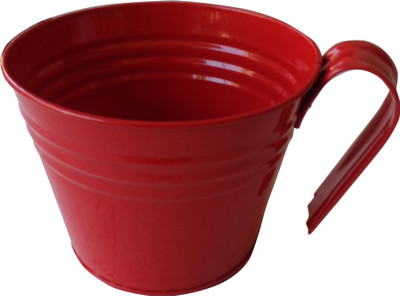 

Green Gardenia Garden Plant Container(Metal, External Height - 4 cm), Red