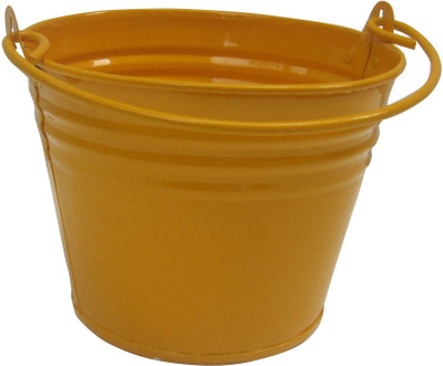 

Green Gardenia Plant Container(Metal, External Height - 14 cm), Yellow