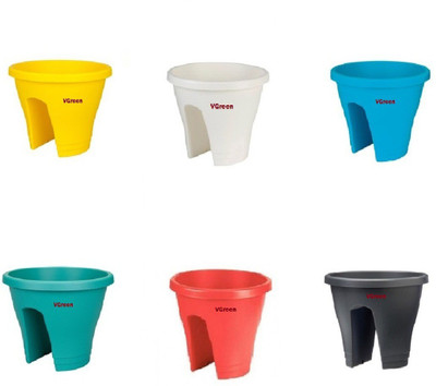 

VGreen Plant Container(Plastic, External Height - 30 cm), Multicolor