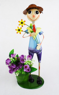 

Green Girgit Plant Container(Metal, External Height - 55 cm), Multicolor