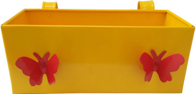 

Green Gardenia Garden Plant Container(Metal, External Height - 15 cm), Yellow