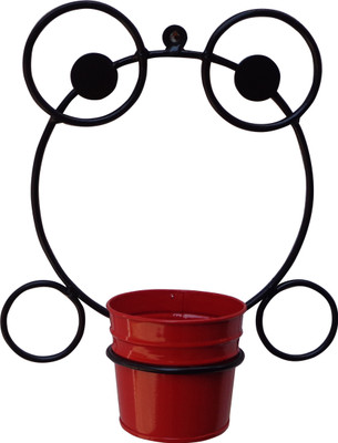 

Green Gardenia Garden Plant Container(Metal, External Height - 13 cm), Red