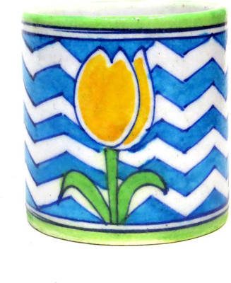 

Aurea Plant Container(Ceramic, External Height - 9 cm), Blue