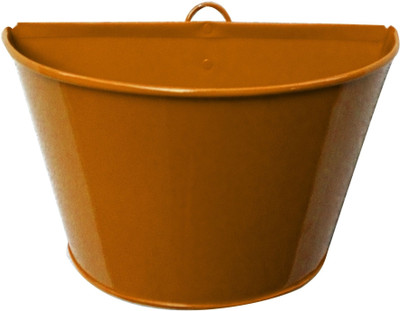 

Green Gardenia Plant Container(Metal, External Height - 17 cm), Yellow