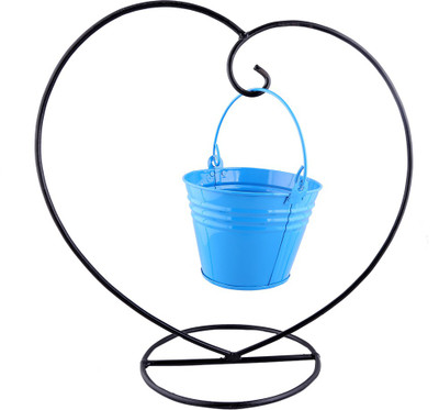

Green Gardenia Garden Plant Container(Metal, External Height - Planter 1 - 40 cm, Planter 2 - 11 cm), Black;blue