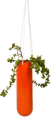 Poppadum Art Lab Planter Plant Container(Metal, External Height - 30.48 cm), Orange