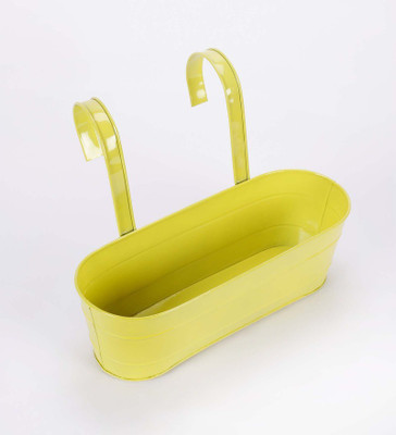 

Green Girgit Plant Container(Metal, External Height - 41 cm), Yellow