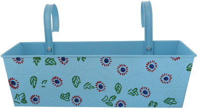 

Green Girgit Plant Container(Metal, External Height - 12.7 cm), Blue