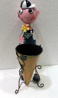 

Joy Living Plant Container(Metal, External Height - 38 cm), Multicolor