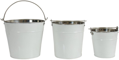 

Store Indya Garden Plant Container(Metal, External Height - 13.97 cm), White